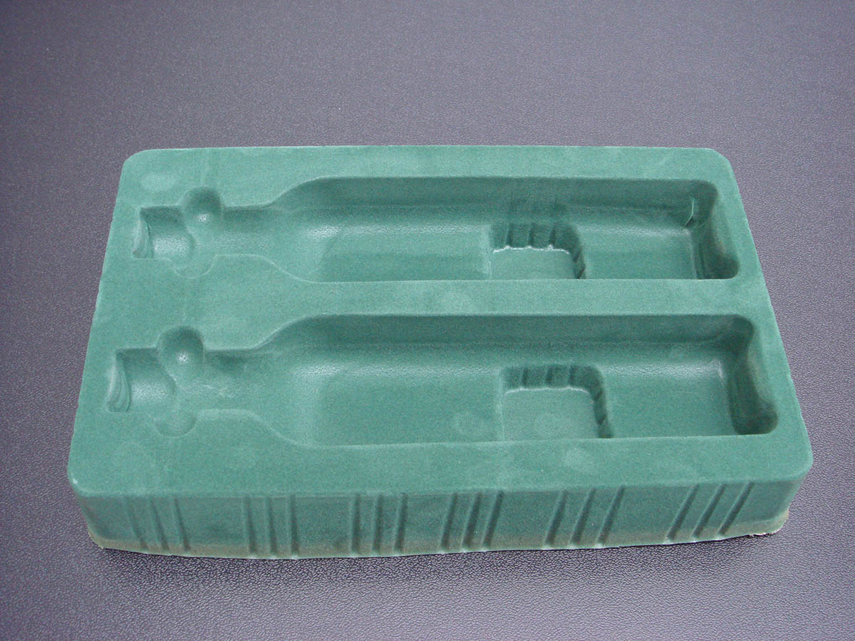 HIPS80丝绿色植绒酒瓶托